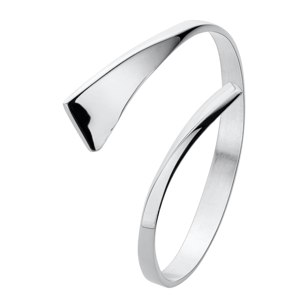 Hangemaakte spang armband slagmodel in zilver Nol sieraden.