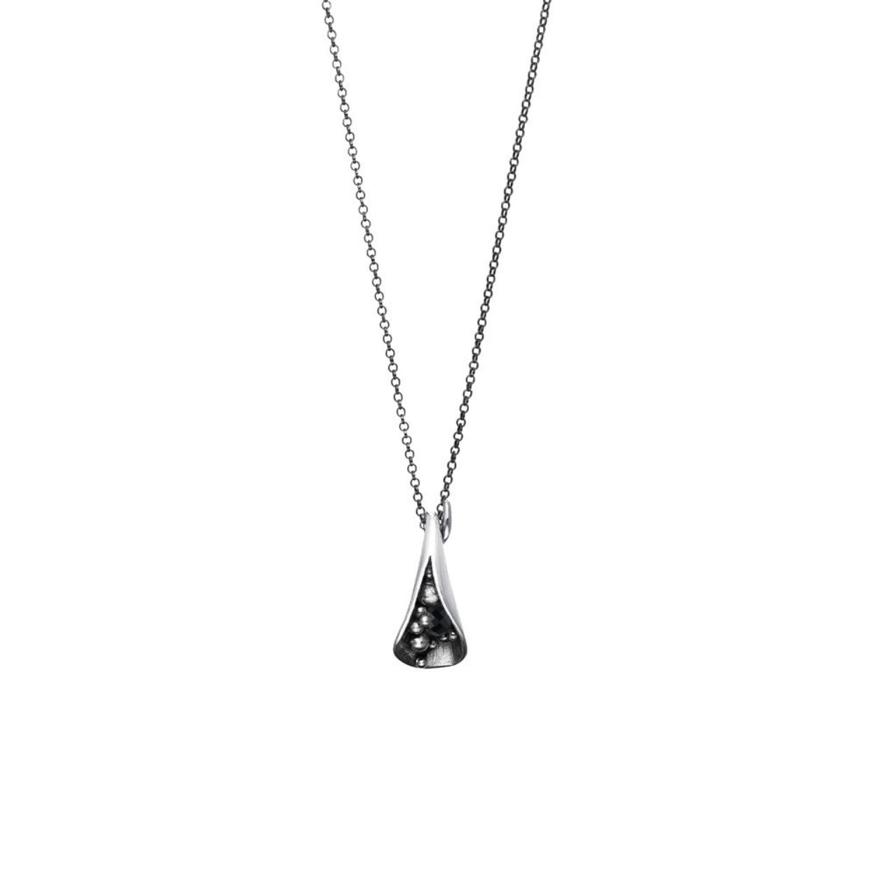 Zilveren collier oxi met hanger met onix