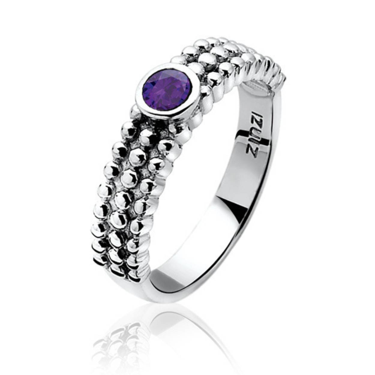 Zinzi zilveren ring paars zirkonia mt56 zir800p