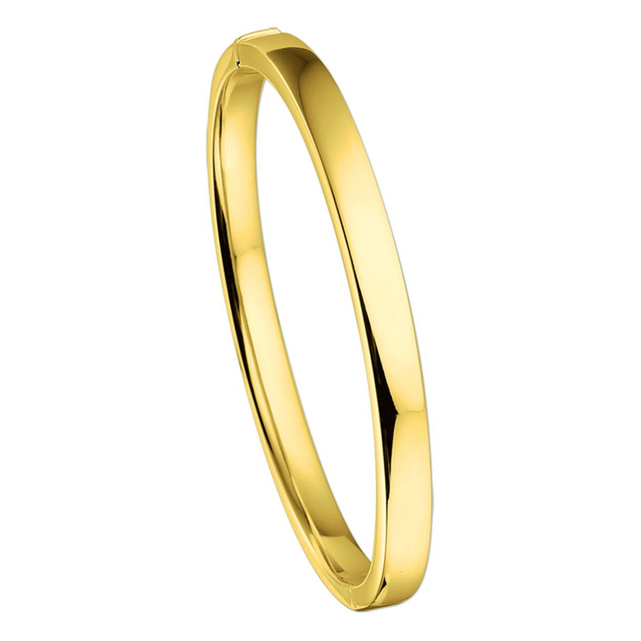 Gouden armband bangle 14 krt vlak 5 x 60mm scharnier