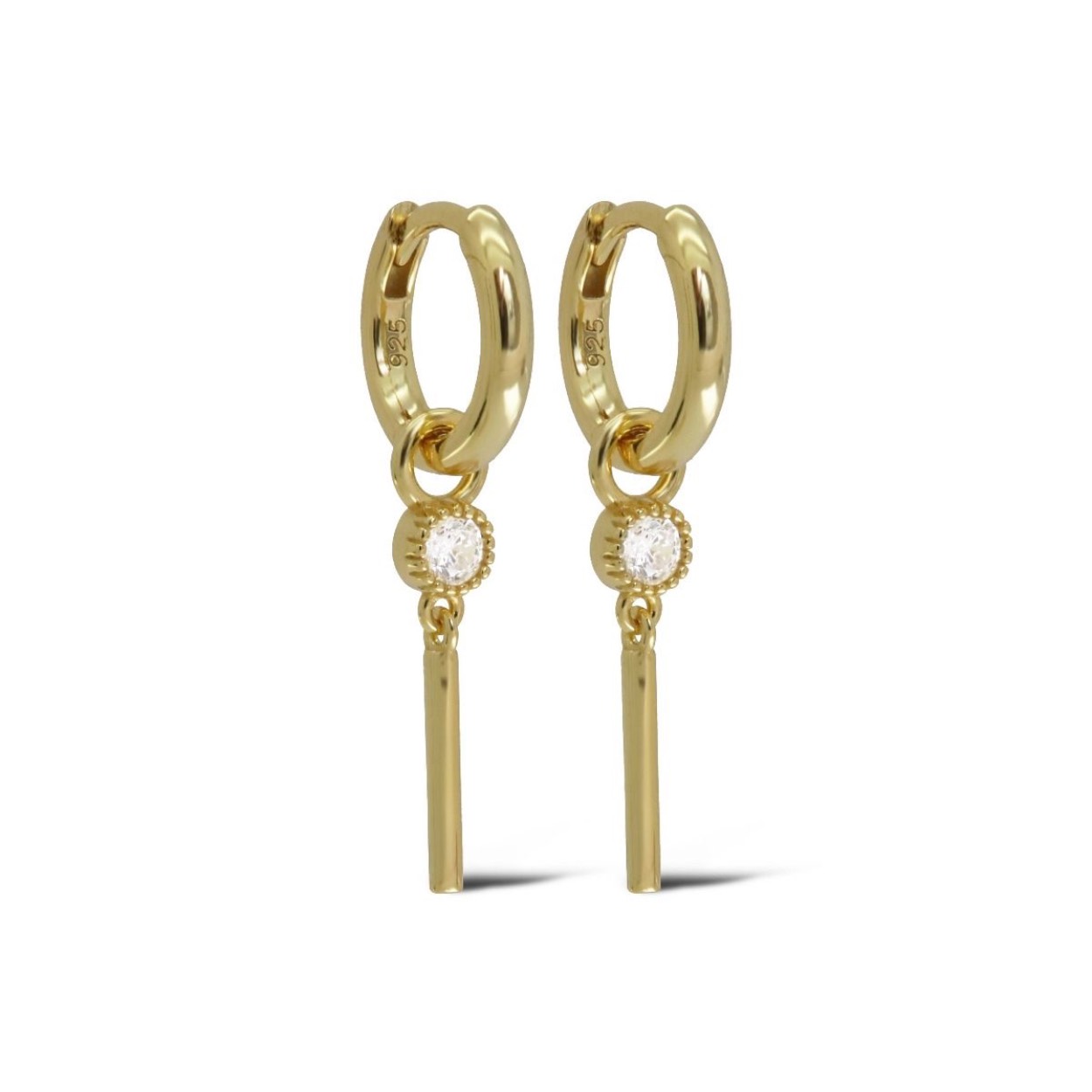 Karma Hinged hoops Basil Zirconia black Goldplated