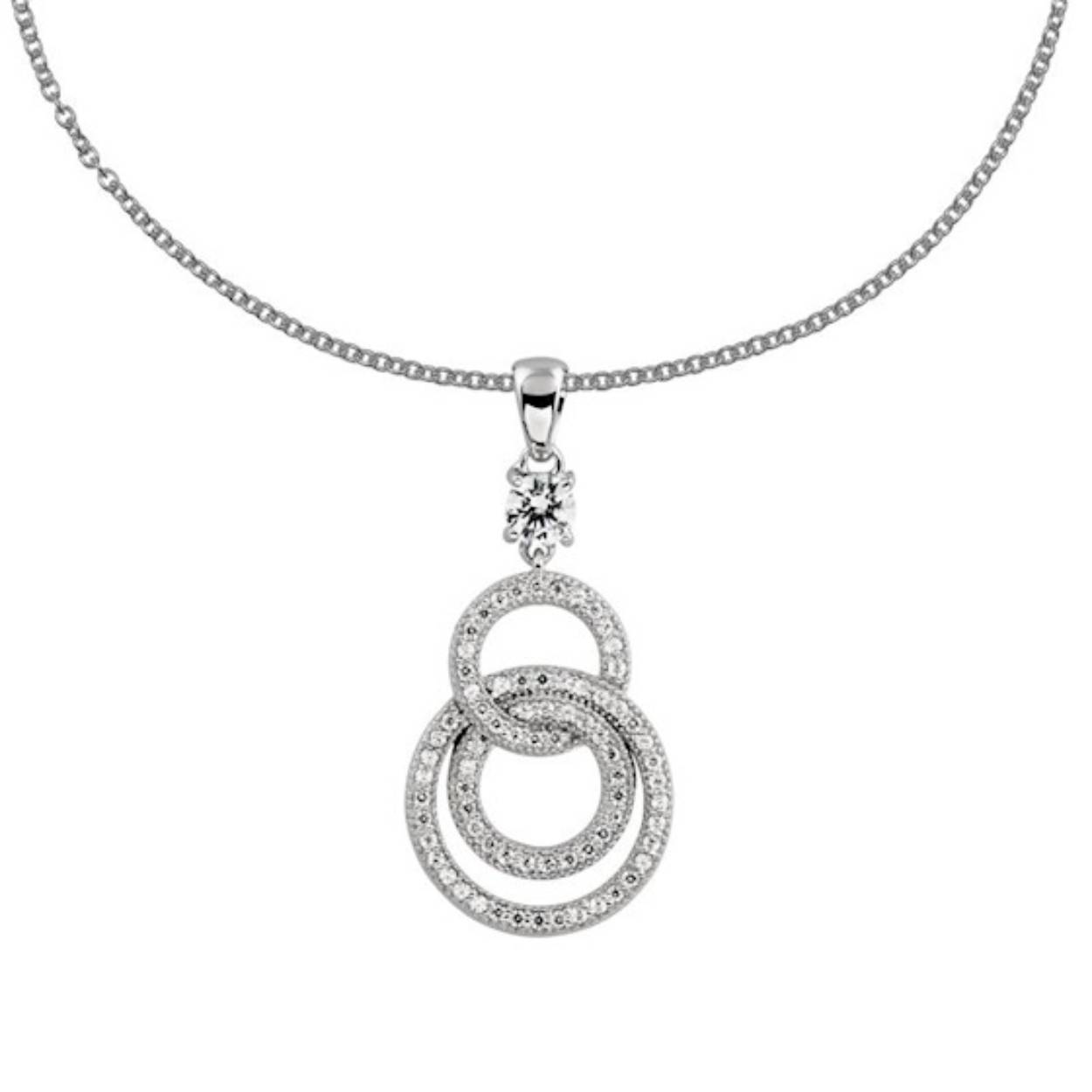 Luxe hanger van Diamonfire uitgevoerd in triple plated zilver en gezet met de mooiste kwaliteit zirkonia's.
Het collier met een lengte van 45 cm is inclusief