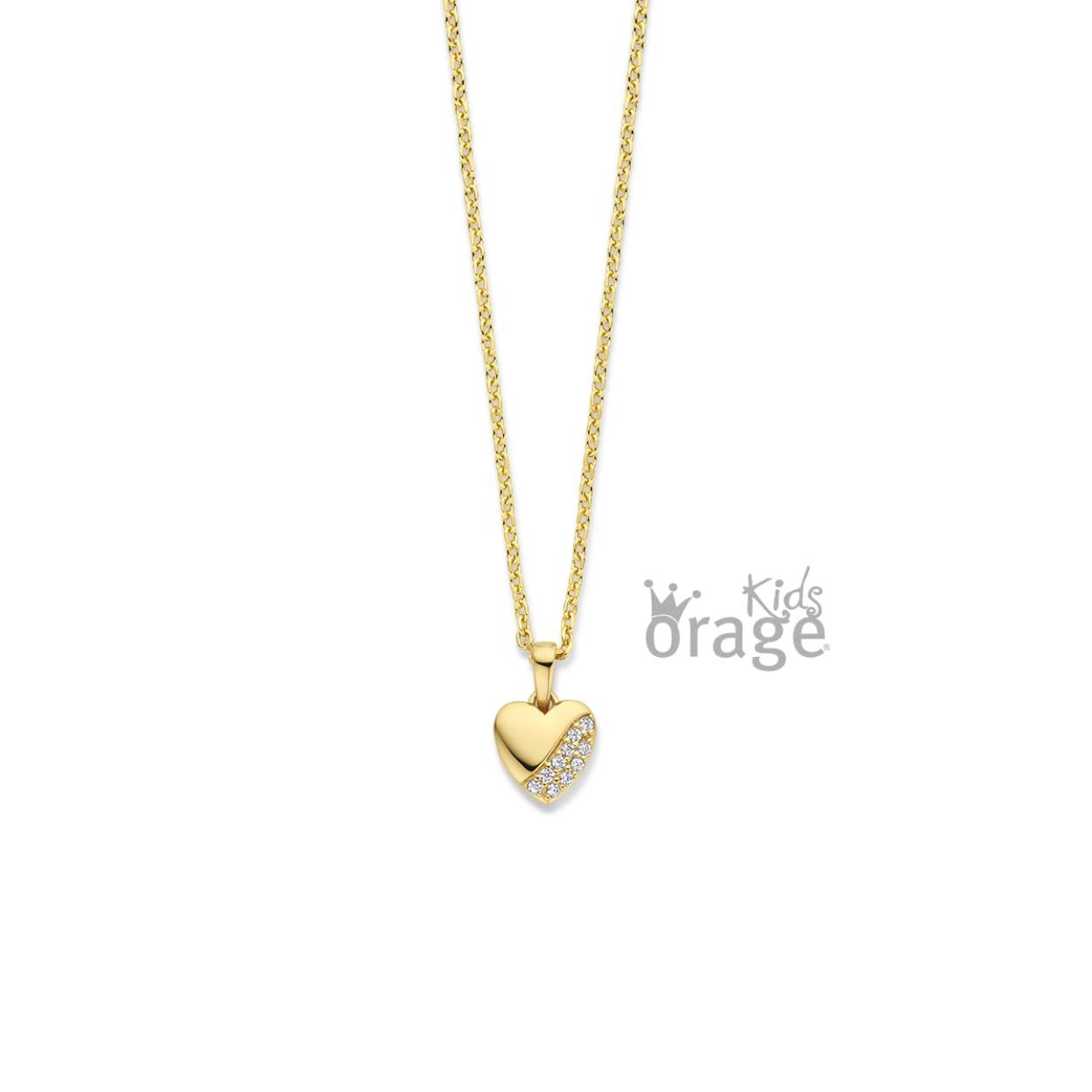 Orage Kids hartje verguld met bijpassende ketting - K2758