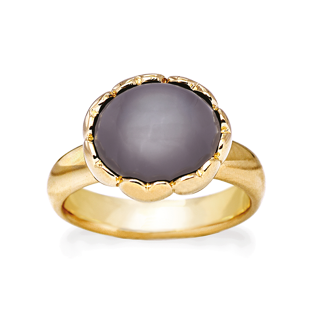 prachtige ring van Rabinovich met maansteen goldplated