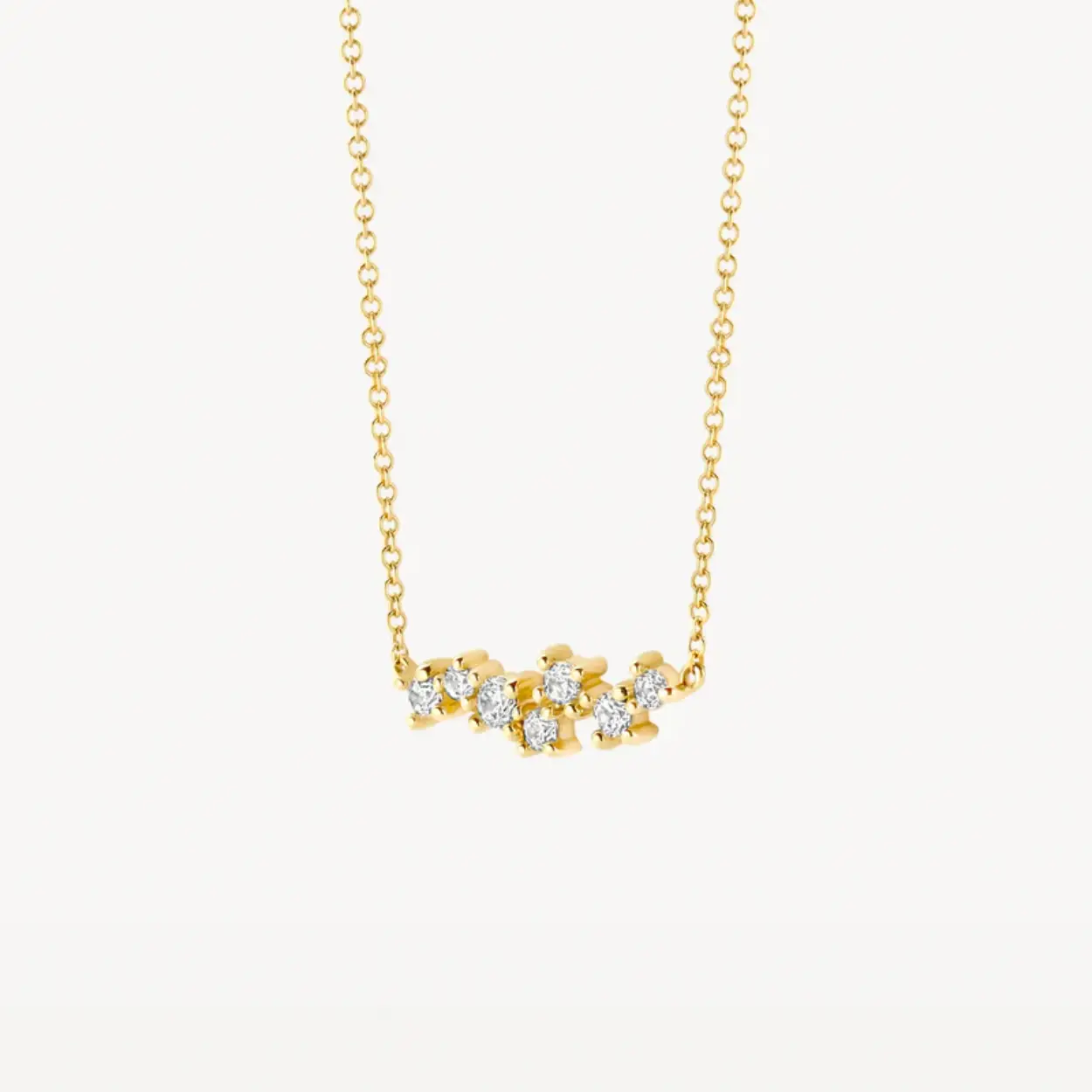 Fijn collier met speels gezette zirconia's