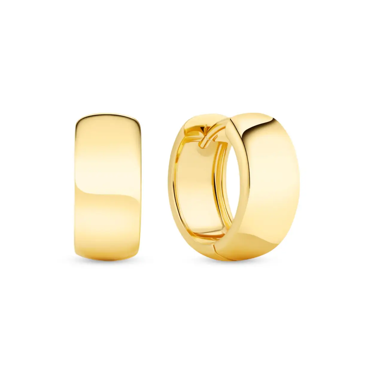 EARRINGS LARGO 18K GOLD PLATED, WITH A POLISHED SURFACE.