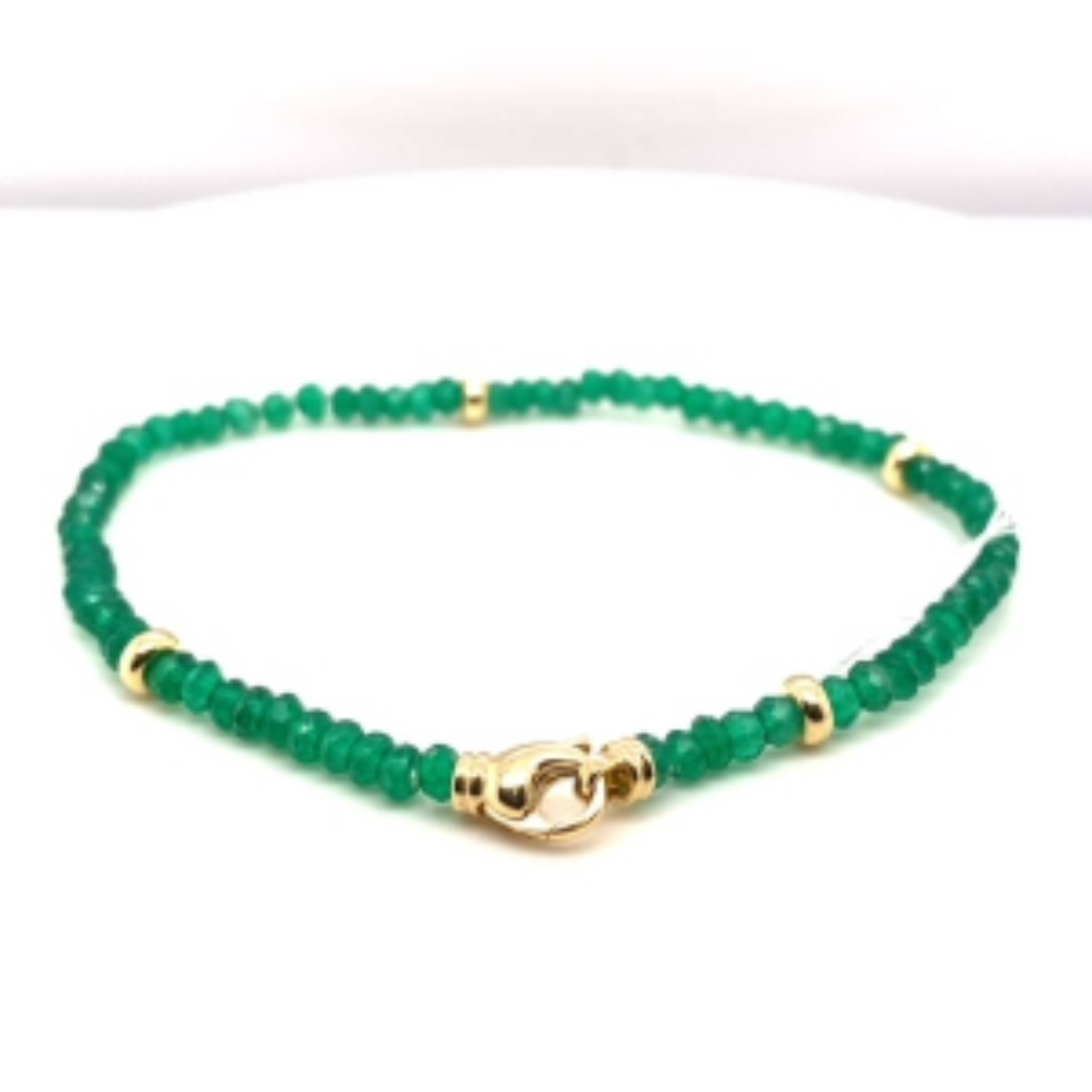 4mm groene onix armband met gouden sluiting