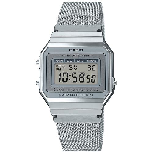 Dit horloge van Casio komt uit de collectie: Vintage ICONIC. Dit horloge heeft de volgende functies: LED lampje, Dagalarm, Automatische kalender, 12/24-uurs tijdweergave, Stopwatchfunctie - 1/100 sec. - 1 uur