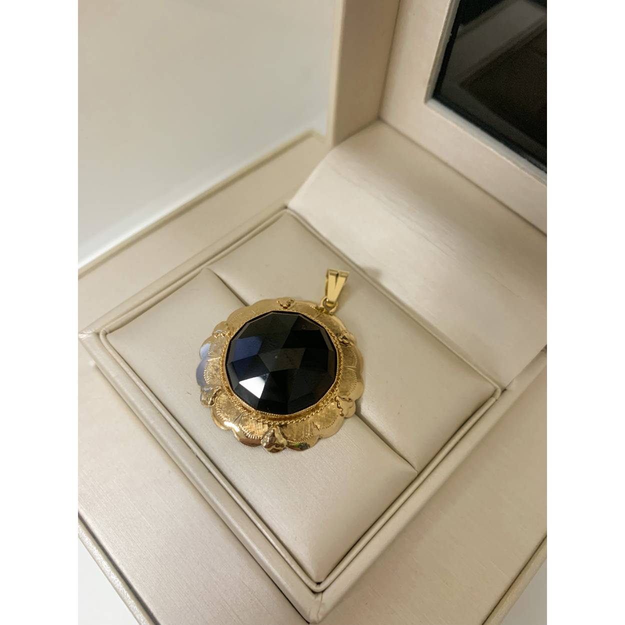 VINTAGE geelgouden hanger - granaat