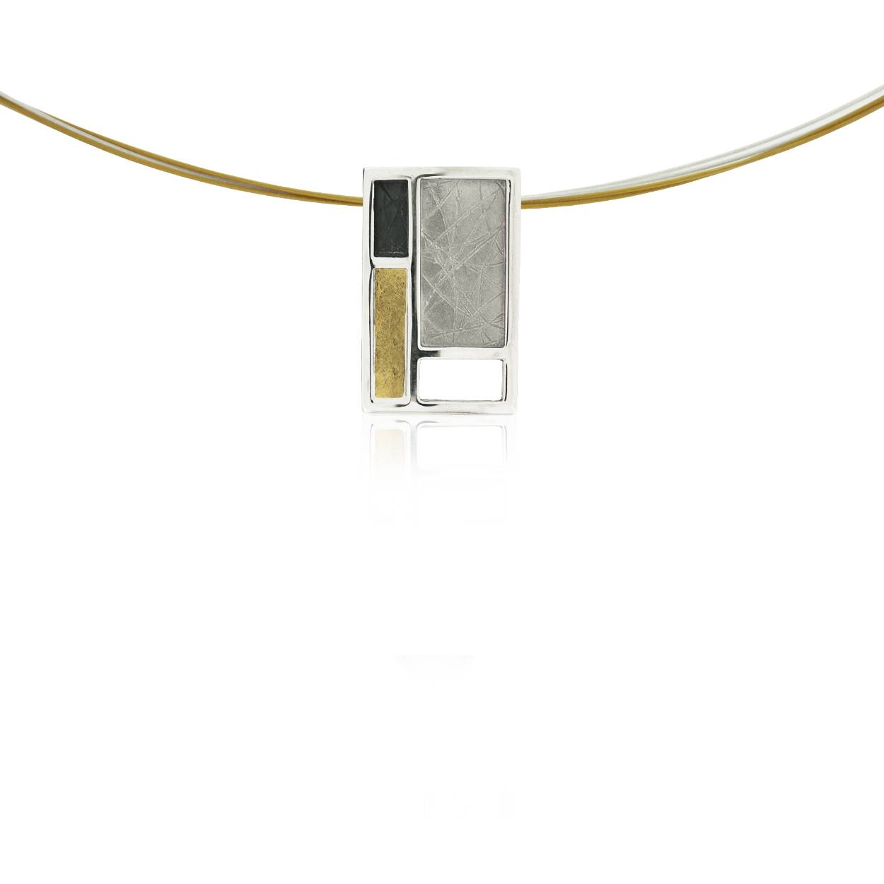 Audar zilveren met gouden hanger met collier
