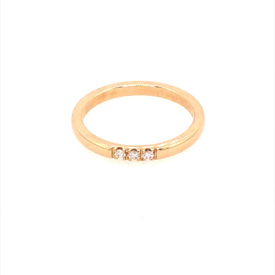 Eclat 14krt.rose gouden alliance ring met diamant