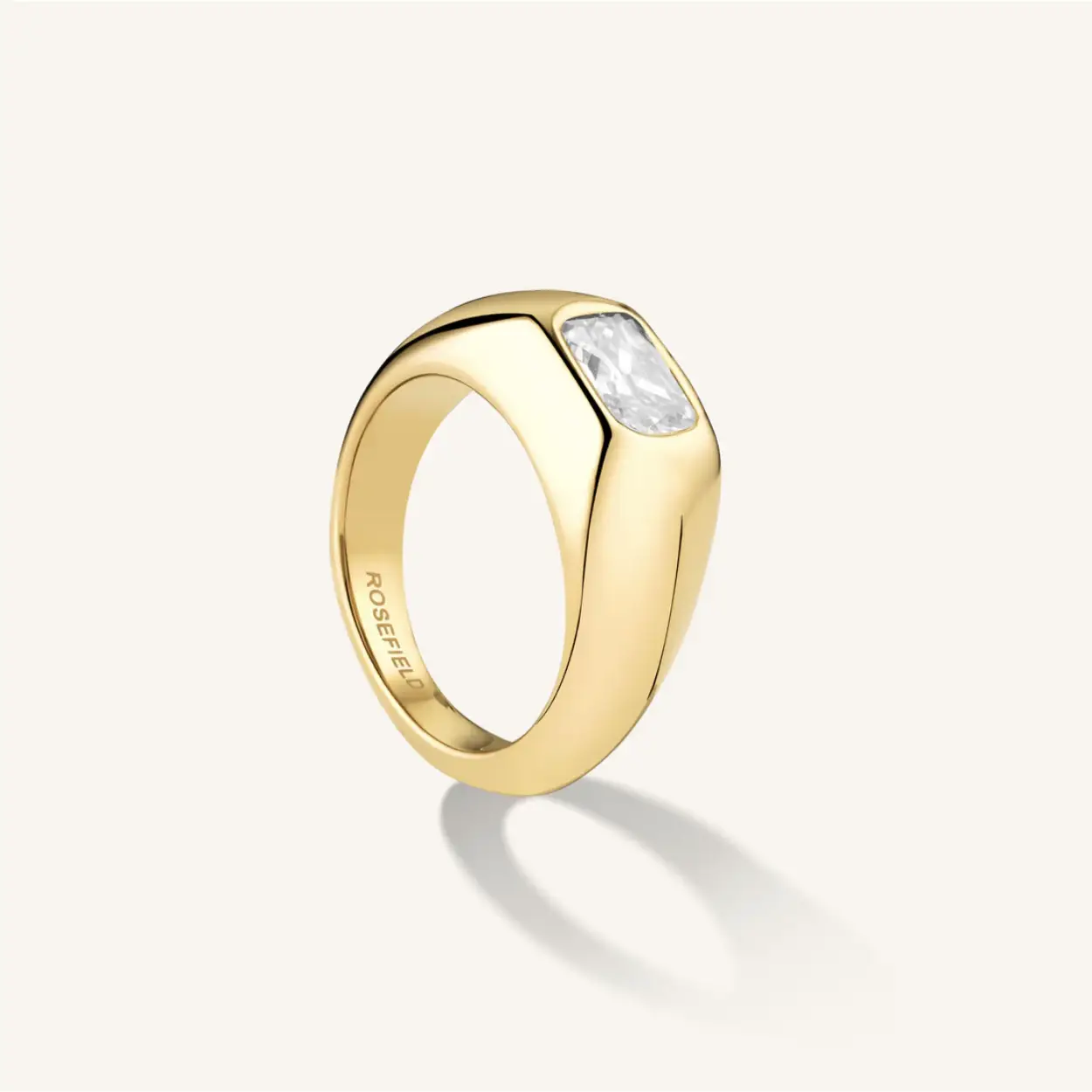 Rosefield Octagon Zirkonia Ring Gold maat 56