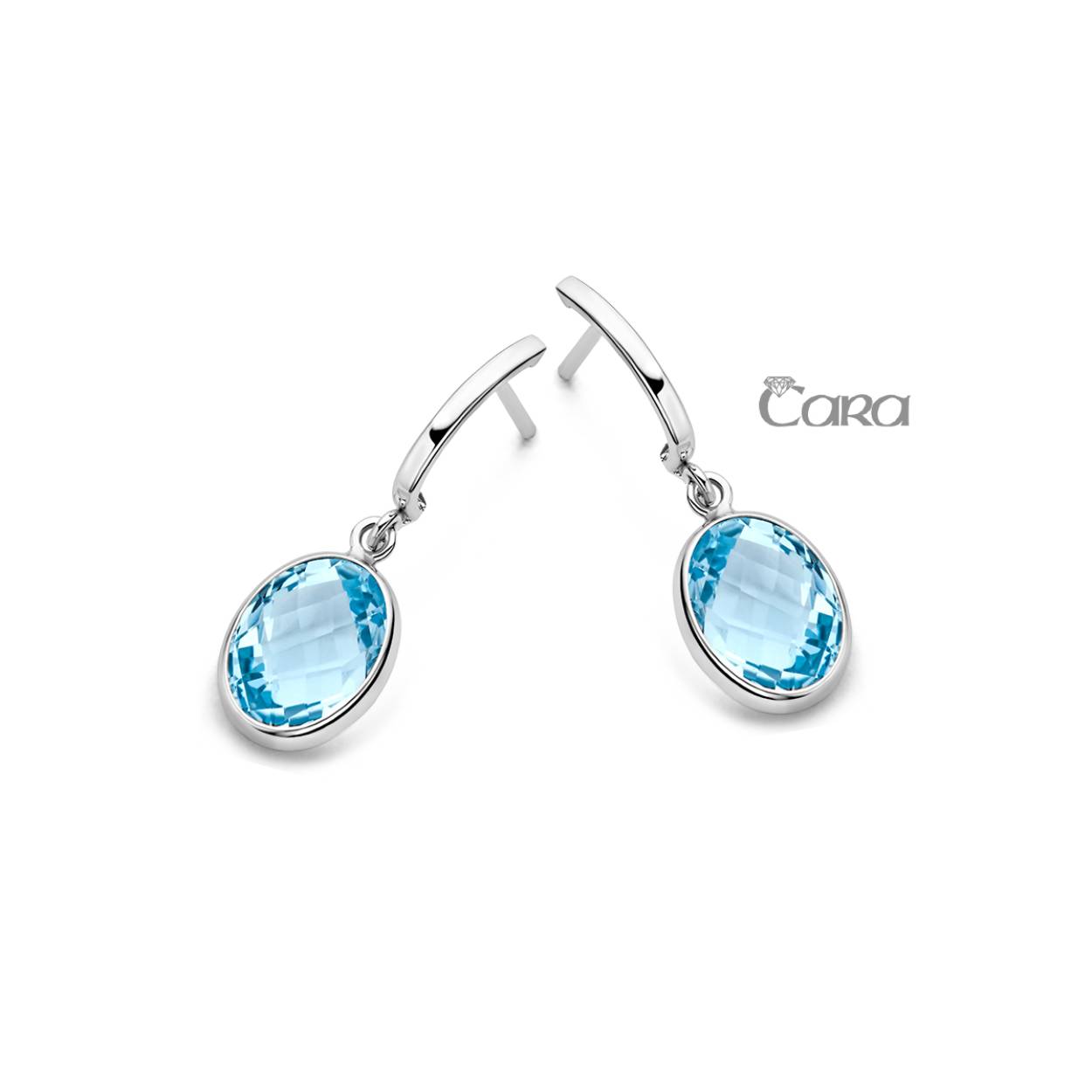 Cara oorslingers goud 18k gezet met Topaas en zirconia