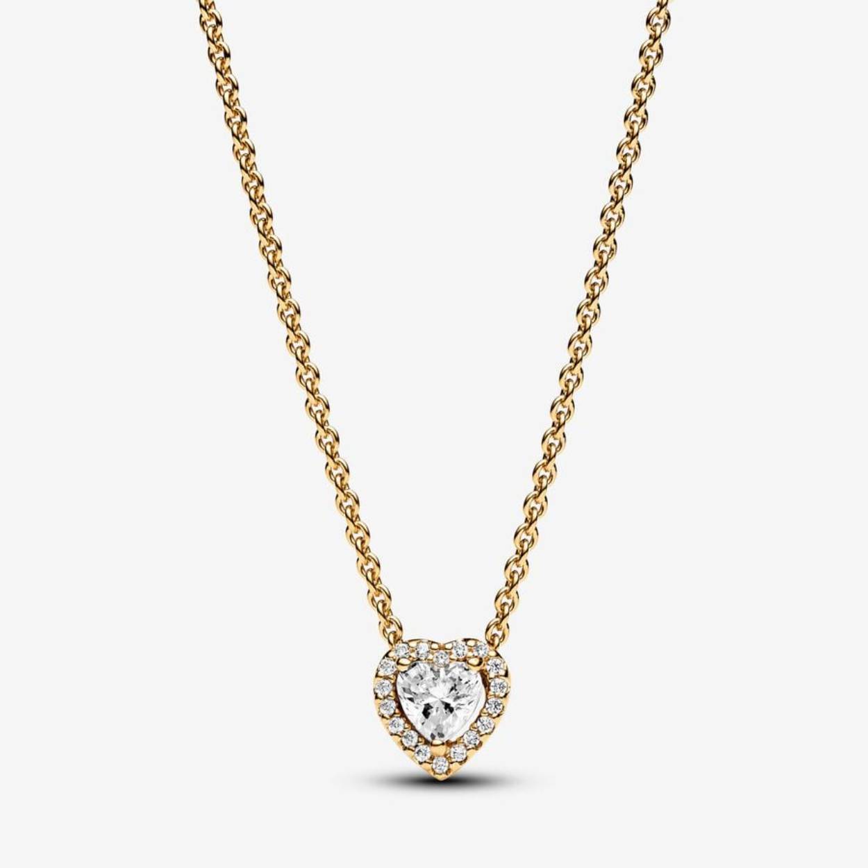 Hart 14K vergulde collier met heldere kubieke zirkonia