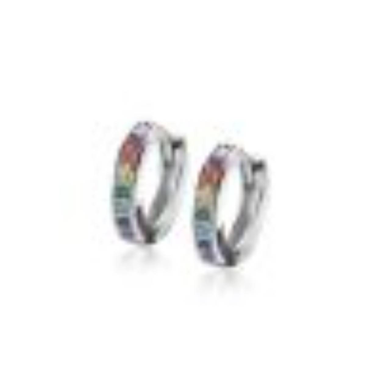 zilver oorring regenboog