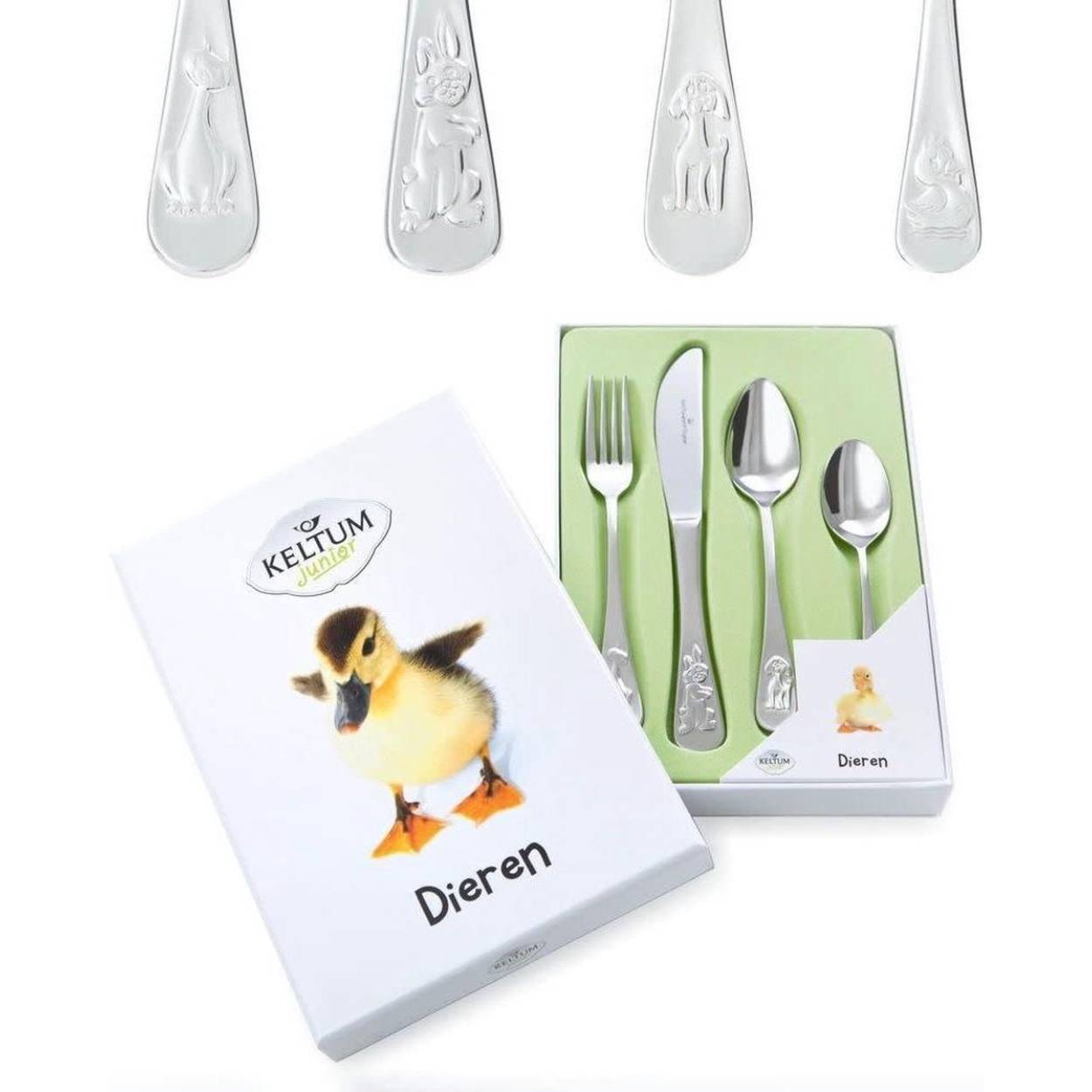 Keltum - Dieren Bestekset - Kinderen - 4-delig - RVS