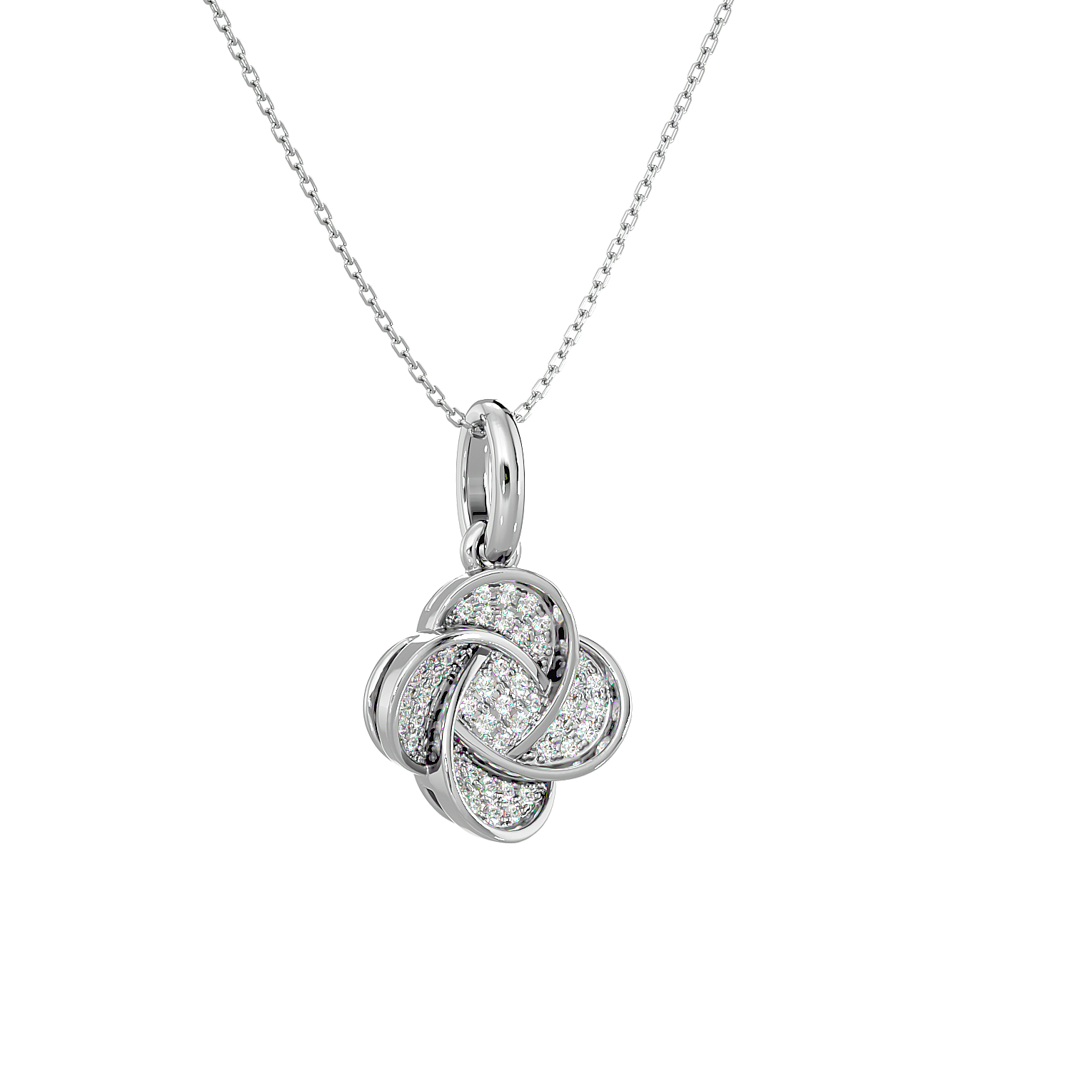 PENDENTIF OR BLANC ET DIAMANTS 0.09GHSI