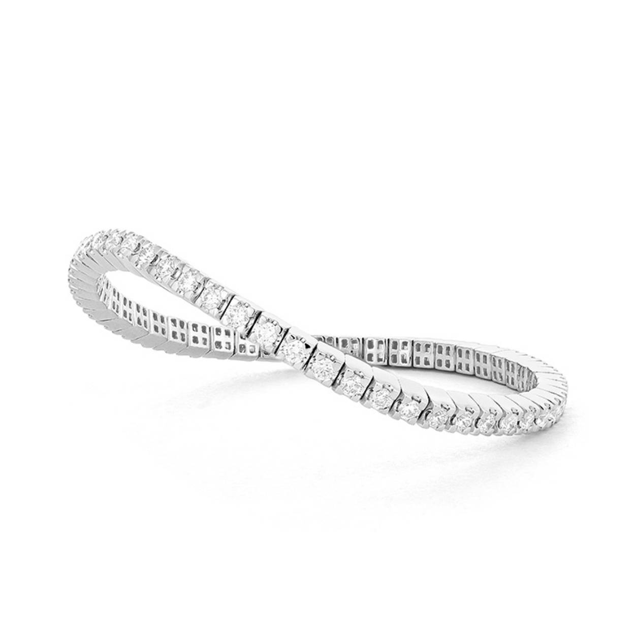 Witgouden tennisarmband met 2crt briljant