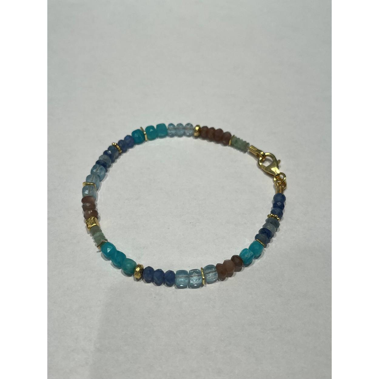 Armband topaas, amazoniet, maansteen, kyaniet