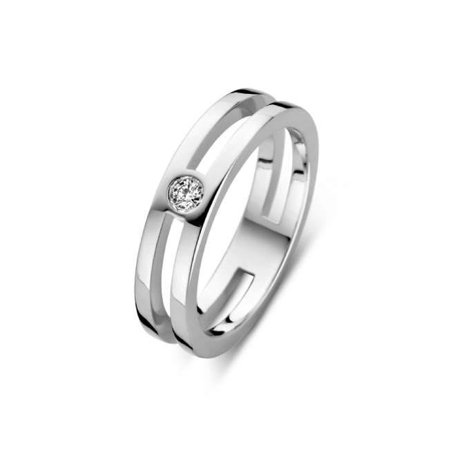 Zilveren aanzoek ring met diamant 0.06 van Rosa di Luca