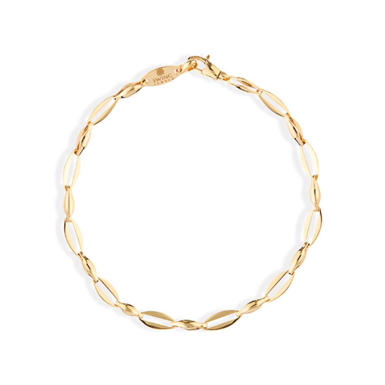 Deze prachtige armband, modelnummer BRRR10Y, is een gouden sieraad dat tot de categorie 'Jewel' behoort. Het heeft een stralende gouden kleur en een maat van 180 mm. De armband heeft een matte afwerking, waardoor hij subtiel en elegant overkomt. Draag deze armband solo voor een verfijnde look of combineer met andere armbanden voor een trendy uitstraling.