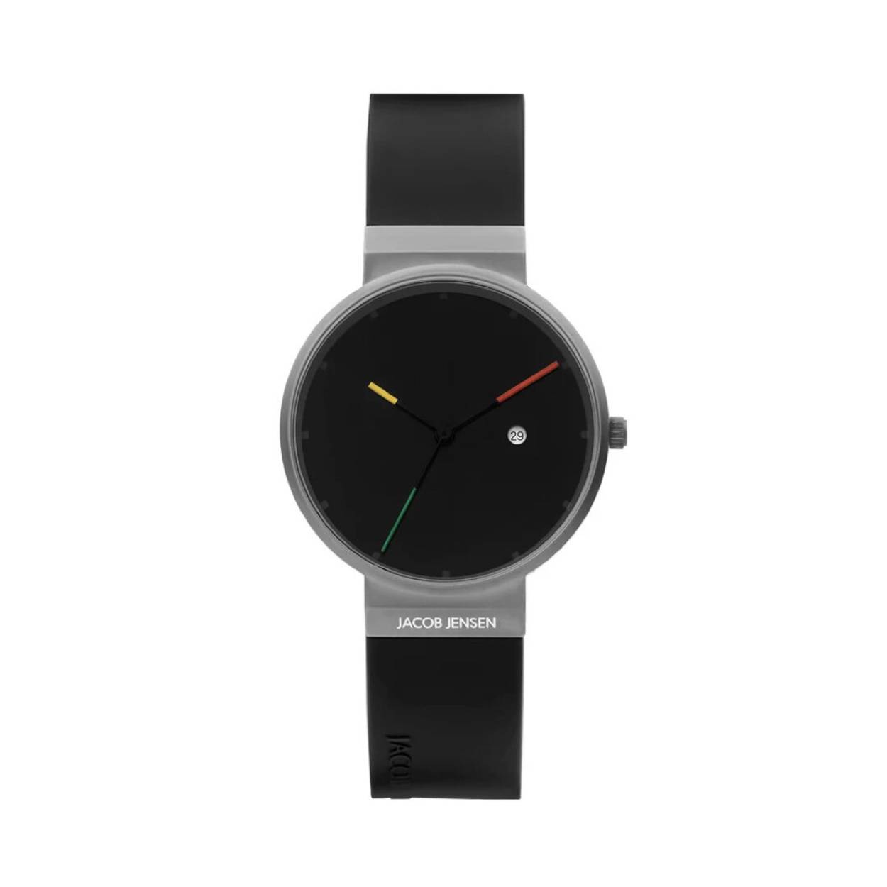 Dit is een horloge van het merk Jacob Jensen.
De specificaties zijn als volgt:
Kastmaat: 35 mm
glas: saffier
materiaal: titanium
waterdicht: 3 atm (spatwaterdicht)