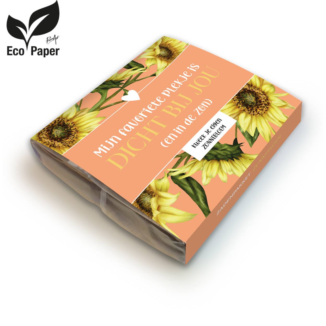 Zonnebloem • Natural Gifts • Zadenpakketten Eco Tahiti Love • Papier gemaakt van 100% plantafval • Inhoud: 1 x kweekzak, 1 x grondtablet, 1 x zakje zaden + plantinstructie 