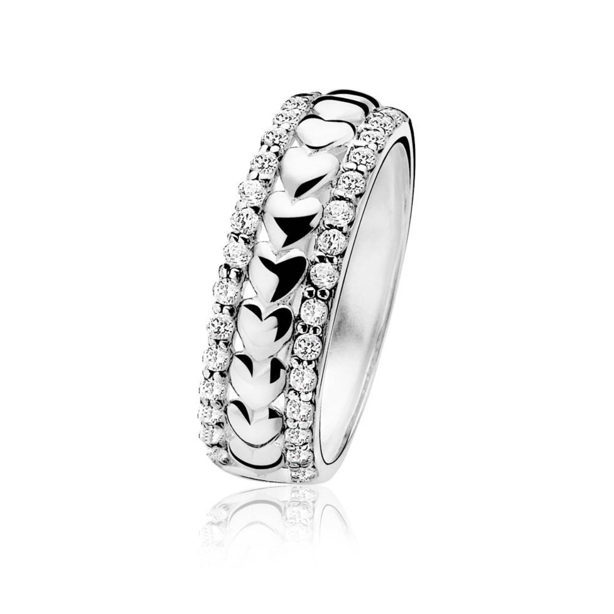 Zinzi zilveren RING HART ZIRKONIA MT56 ZIR829