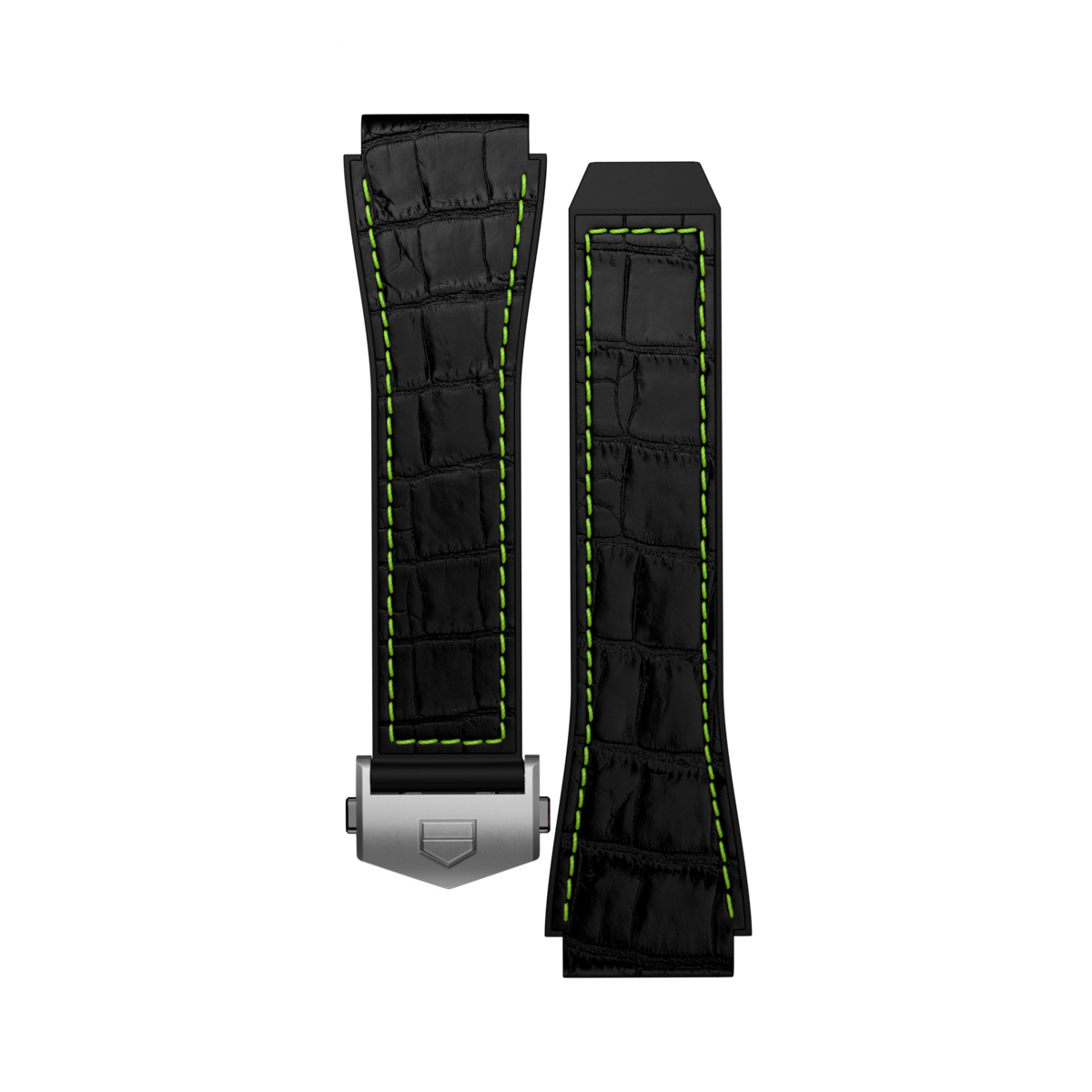 Perfect van kantoor tot aan het strand en snel verwisselbaar, deze zwarte rubberen band met limoenstiksels is het ideale accessoire voor je Connected horloge. Dit accessoire is alleen compatibel met de nieuwste TAG Heuer Connected horlogecollectie (E3). Het is niet compatibel met eerdere versies van Connected-horloges. Ref. BT6235