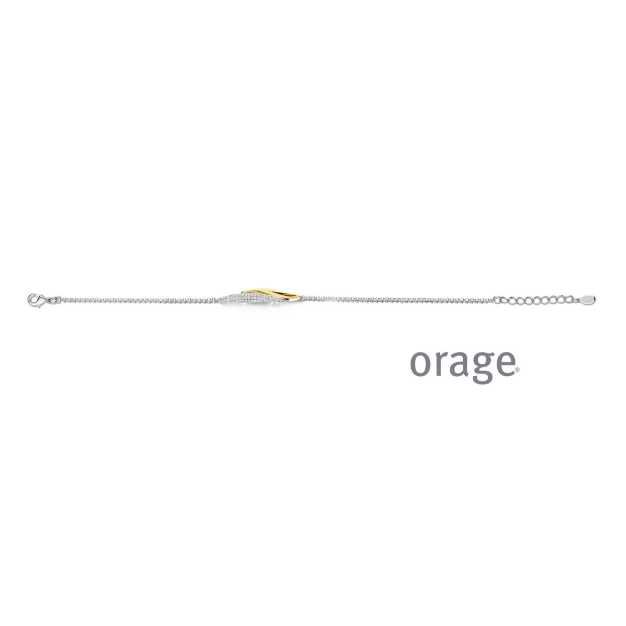 Orage armband zilver bicolor met zirkonia steentjes