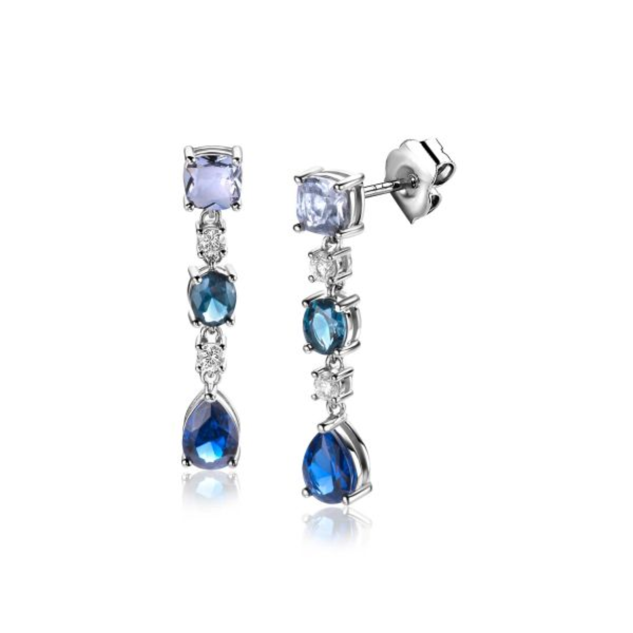 Zilveren zinzi oorhangers met zirconia