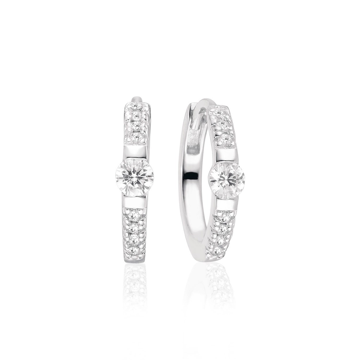 EARRINGS ELLERA UNO MEDIO WITH WHITE ZIRCONIA