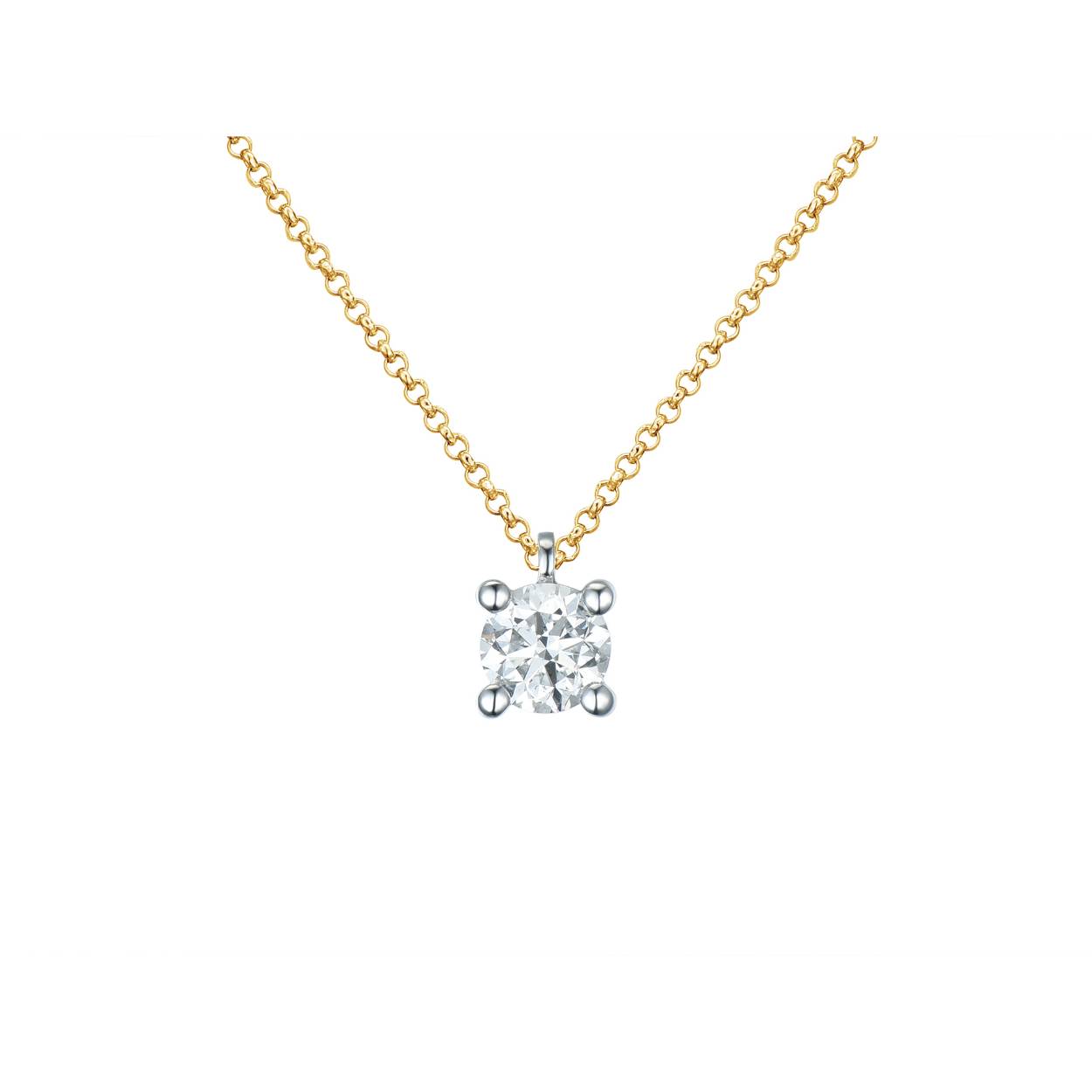 Bicolor ketting met 0.50ct brilj