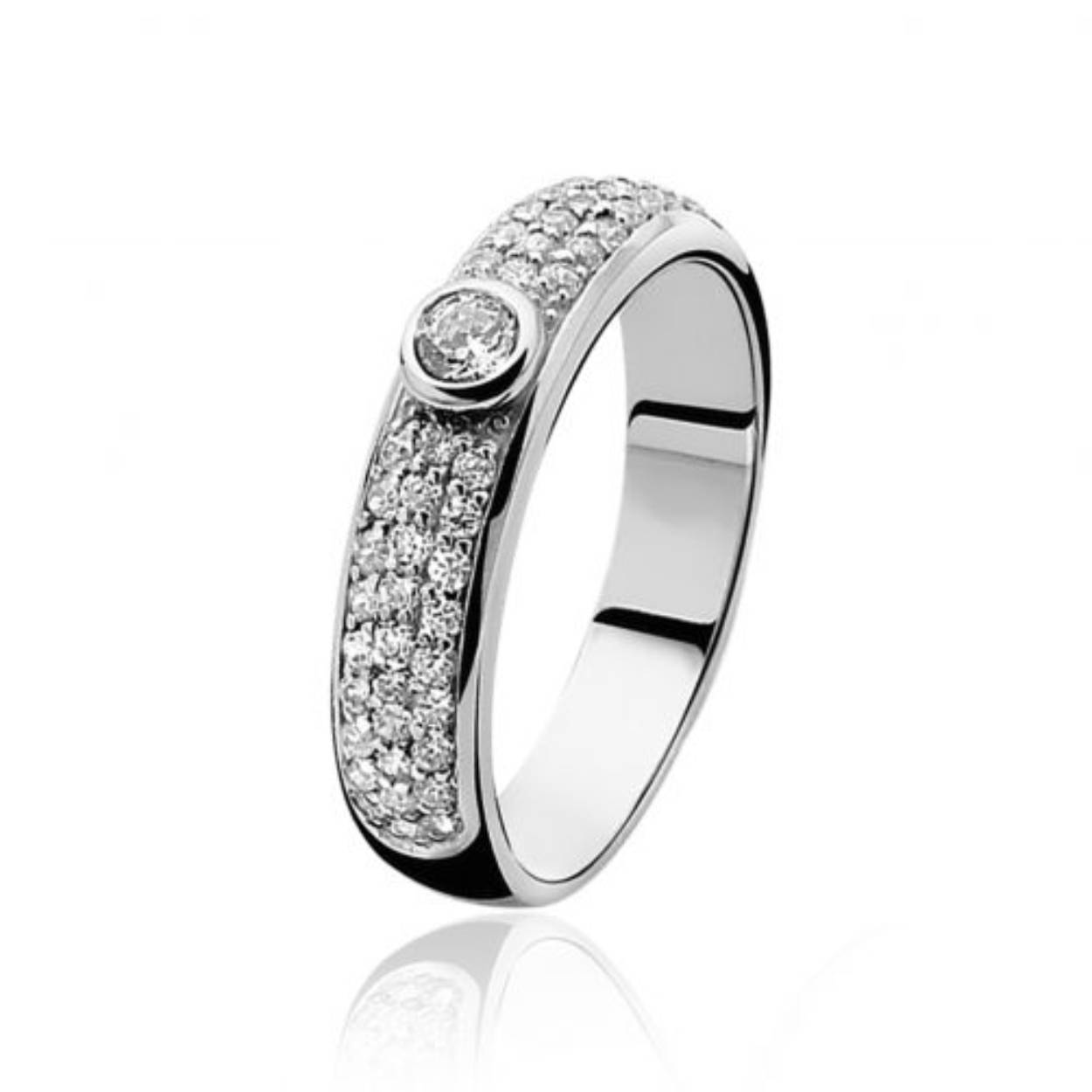 zinzi zilveren ring wit