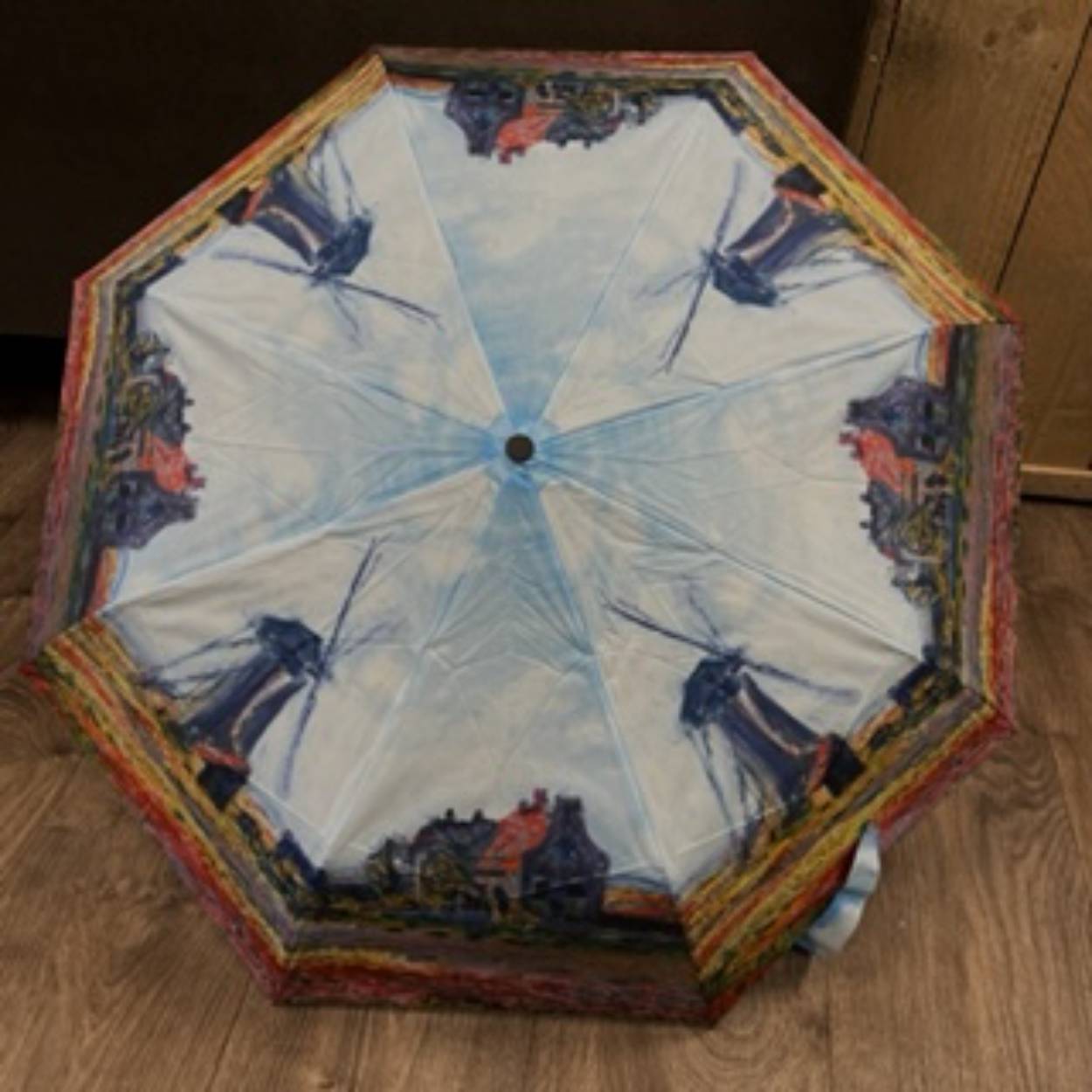 Mooie paraplu met windmolen print.