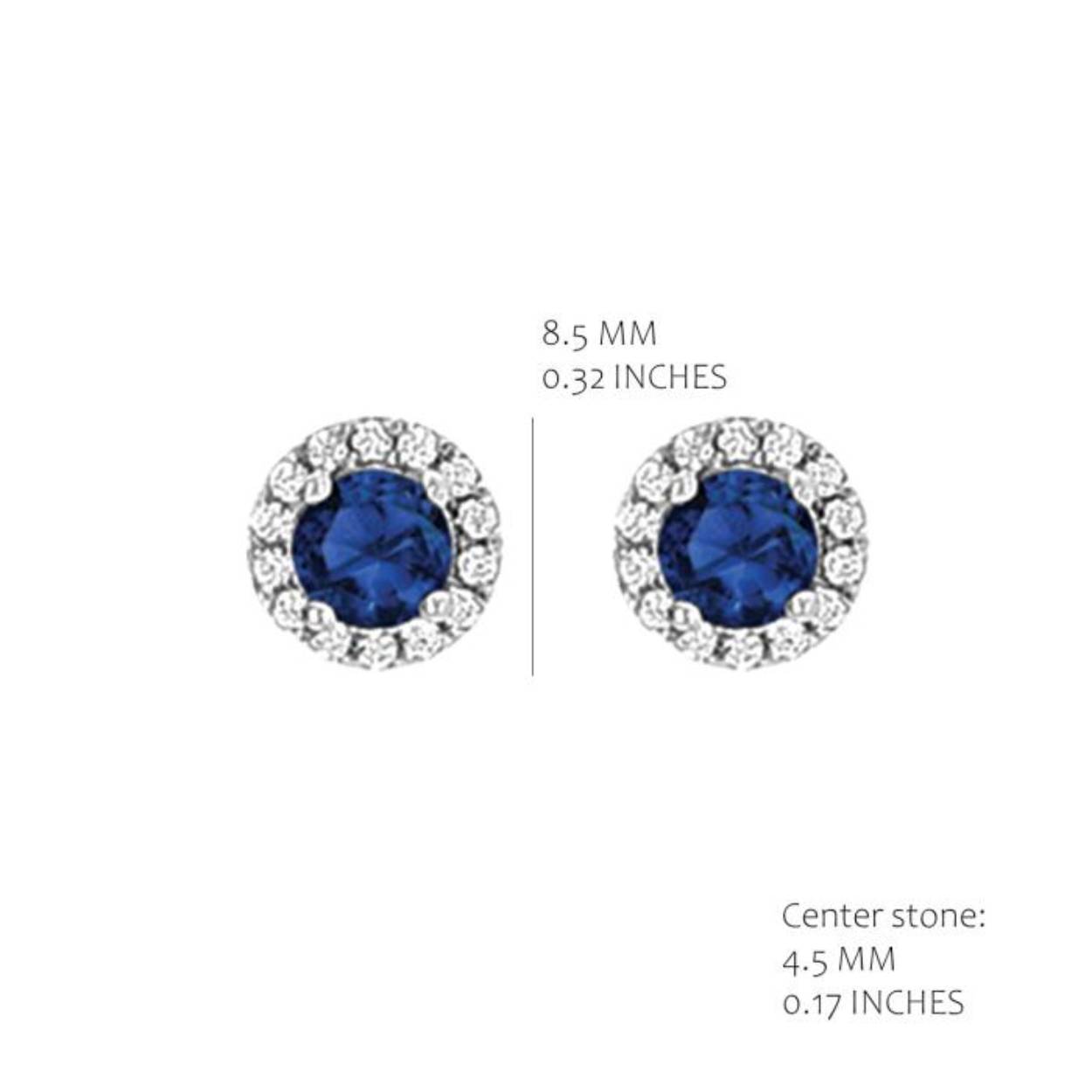 oorstekers zilver met zirkonium en blauwe safier