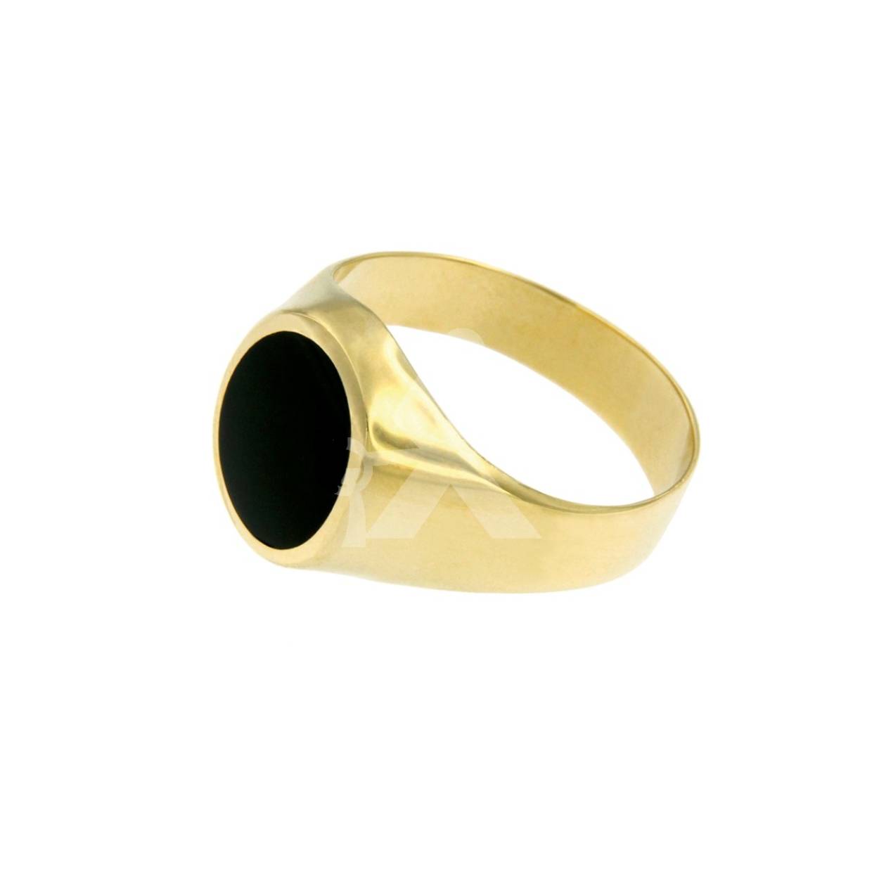 Gouden herenring onix ovaal 14x12mm mt.62