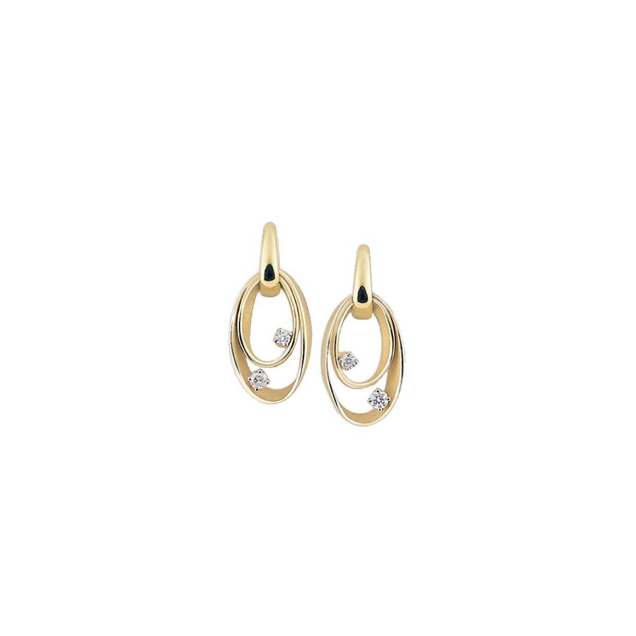 Dune Series oorstekers, 18Kt Yellow Sunrise Gold met diamanten 0.16ct