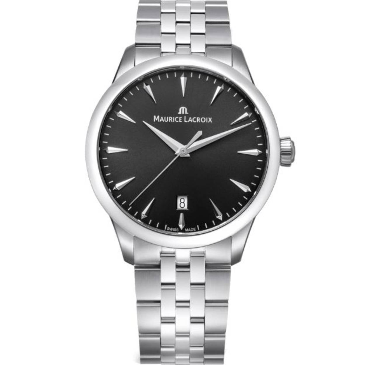 Dit is een horloge van het merk Maurice Lacroix gemaakt voor heren.
De specificaties zijn als volgt:
Kastmaat: 39 mm
Waterdichtheid: 10 ATM / 100 Meter / 330 Feet
Dit horloge heeft de volgende functies/eigenschappen:
Datumaanduiding