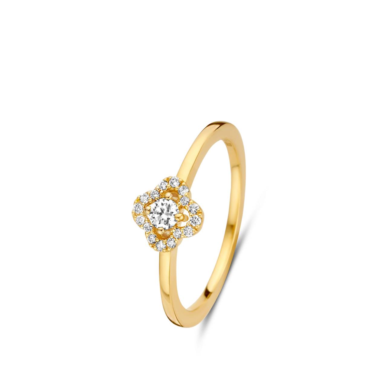 18krt gouden ring met diamant