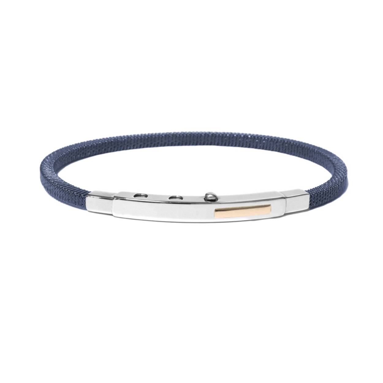 Borsari Gioielli armband edelstaal +18 krt rose
(blauw)
verstelbaar op 3 groottes in de sluiting