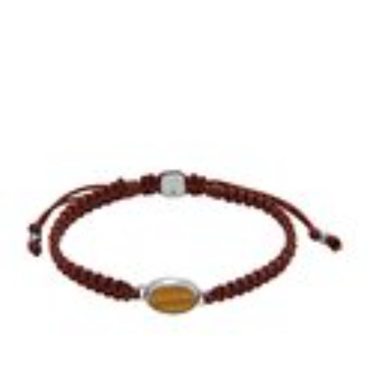 Voeg met dit ontwerp de ruige schoonheid van de natuur toe aan looks voor elke dag. Deze opvallende herenarmband is met precisie vervaardigd, uitgevoerd met een tijgeroog in een opvallend station ontwerp langs een nylon koord. Pas de schuif aan voor een pasvorm op maat. Combineer deze met andere armbanden of draag hem op zich. Dit accessoire combineert casual cool met een vleugje verfijning.
