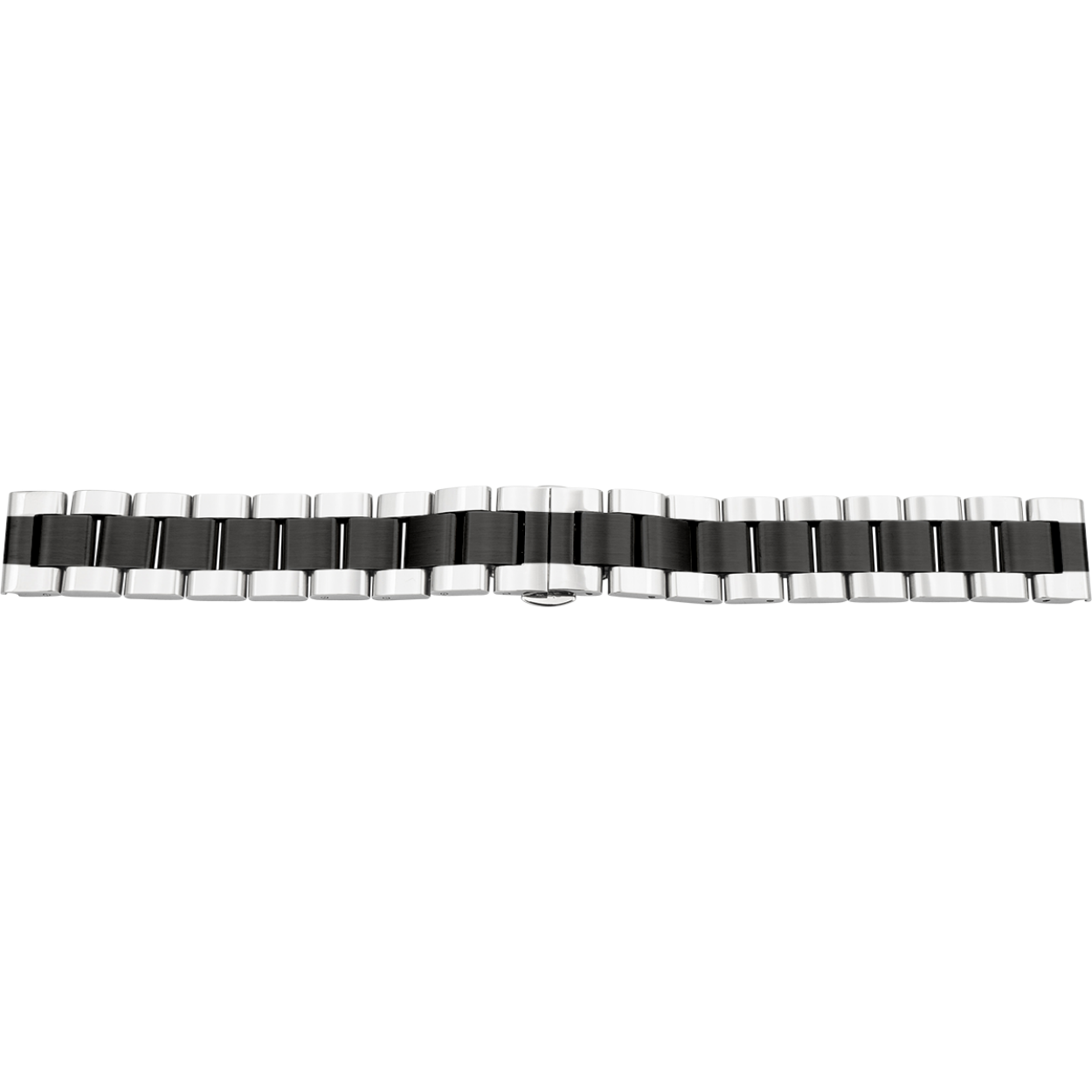 Horlogeband massief staal 18mm PVD bicolor antraciet.