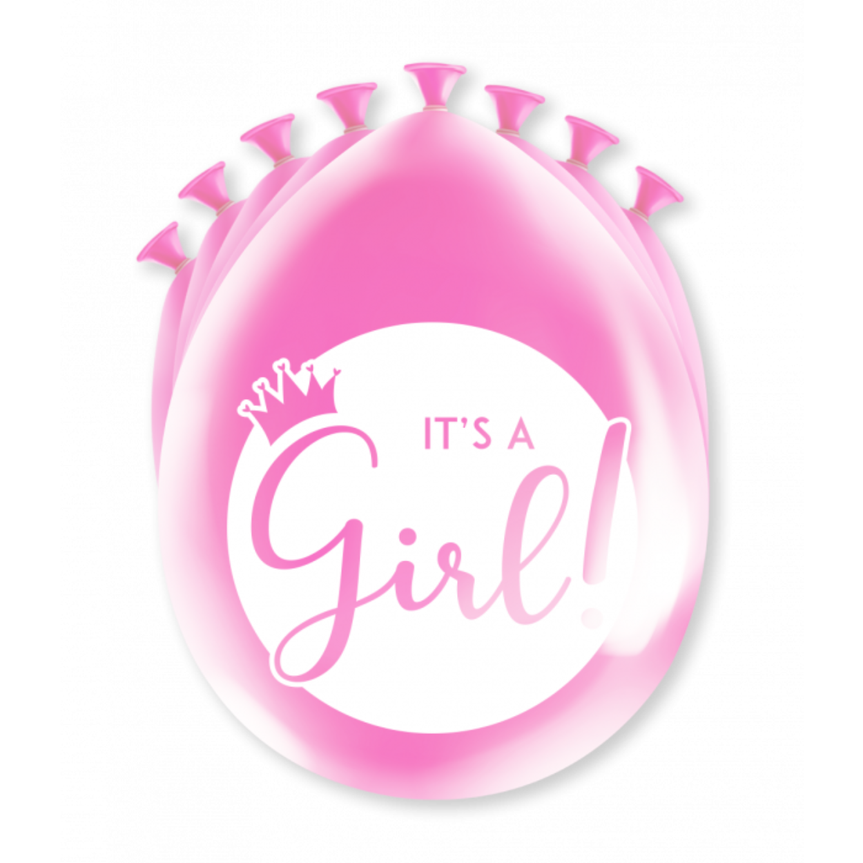 Een feestje kan niet zonder ballonnen en als u party ballonnen met It's a girl koopt dan krijgt u er maar liefst 8 per verpakking! De ballonnen zijn gemaakt van latex en zijn ongeveer 30 bij 30 centimeter groot. 