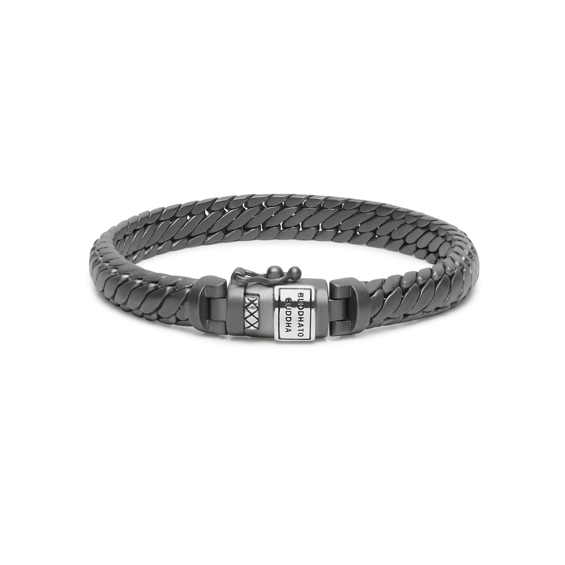 Buddha to Buddha - Ben XS Bracelet Black Rhodium Silver, zilveren armband met zwart rhodium 19cm J070BRS E - 001K01070B205