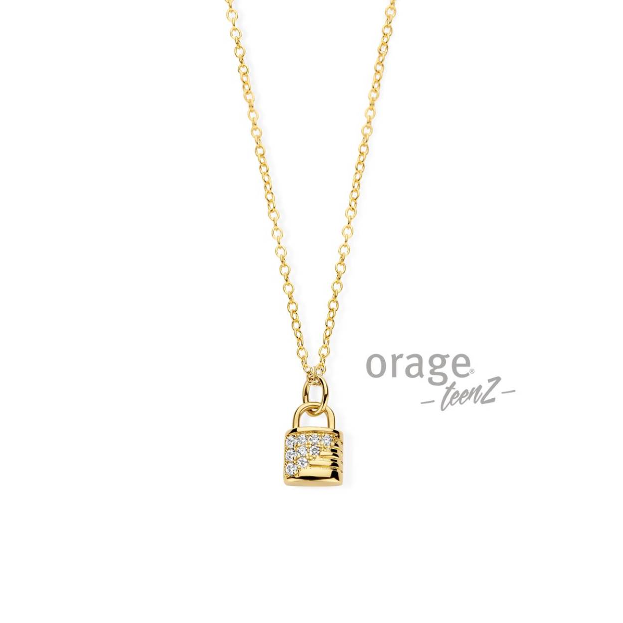 Orage Teenz collier slotje verguld