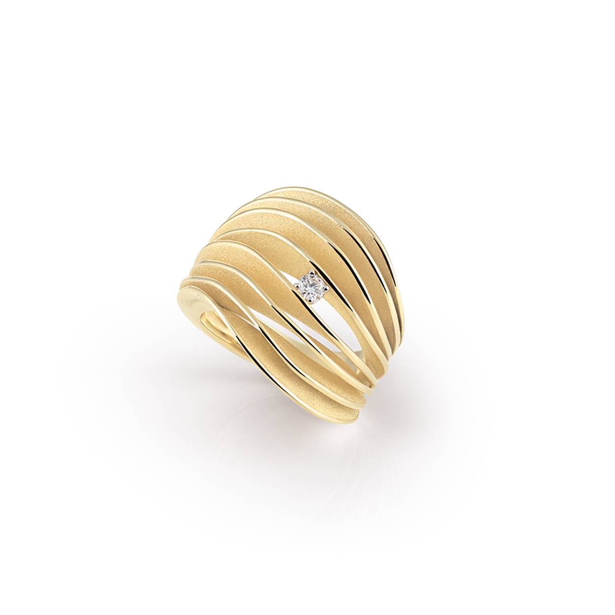 Annamaria Cammilli Ring Yellow Gold 18kt 13.9gr 0.10ct