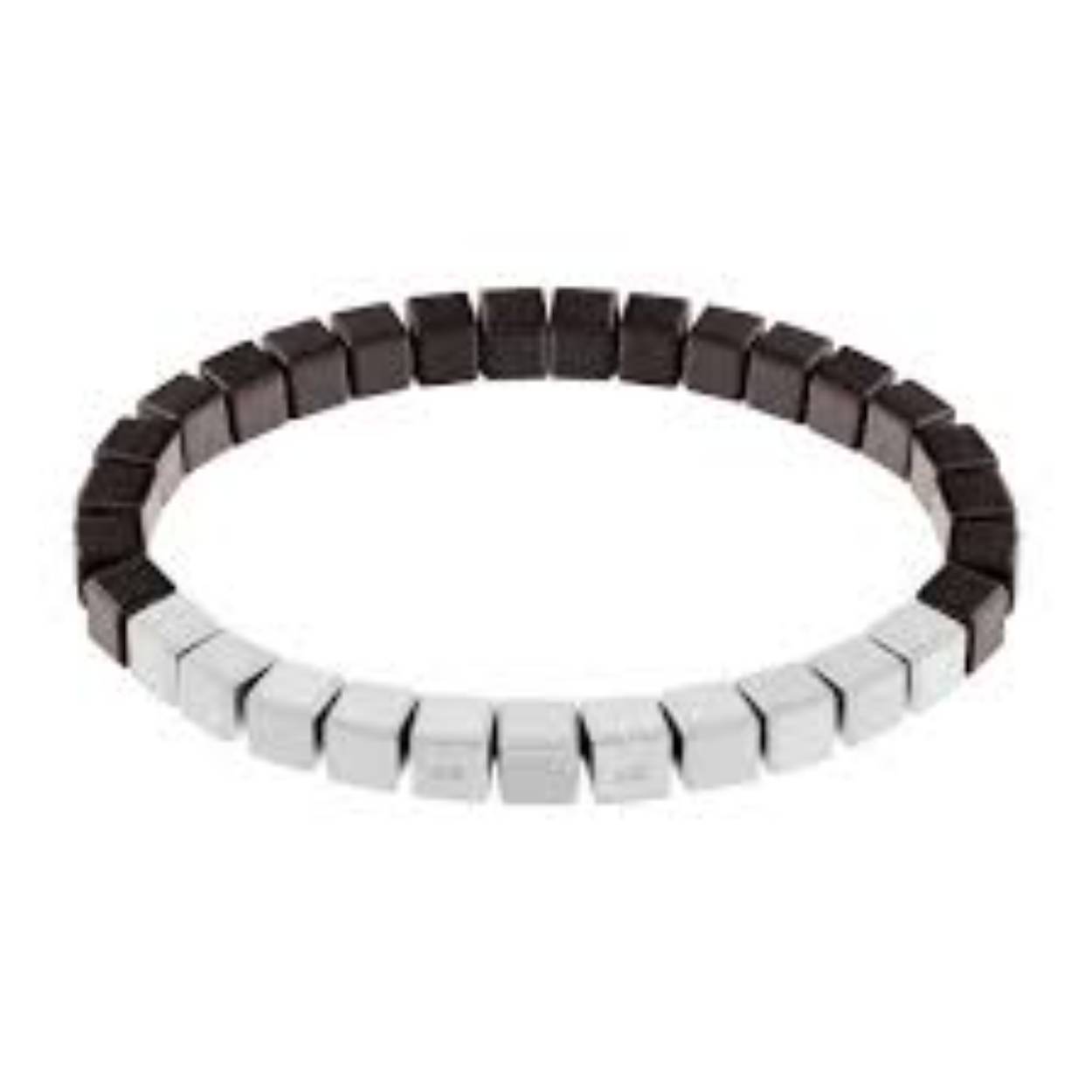 Beaded armband | zilverkleurig | zwart 
