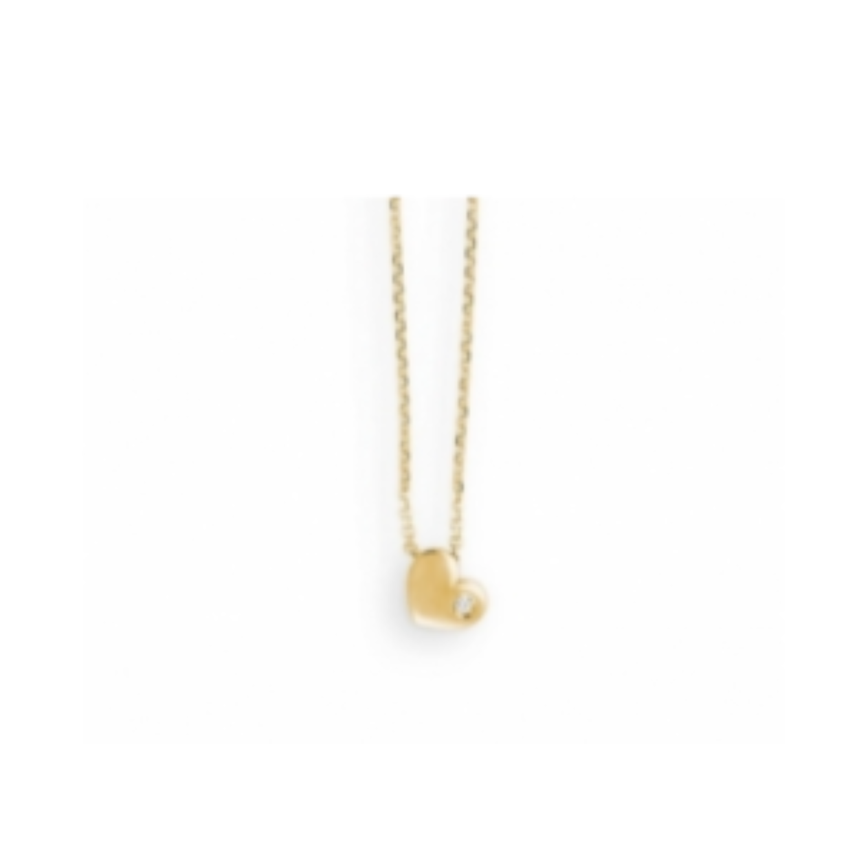 Gouden collier + hanger CZ hart K12111G