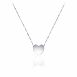 Zilveren collier met hart 42+3cm